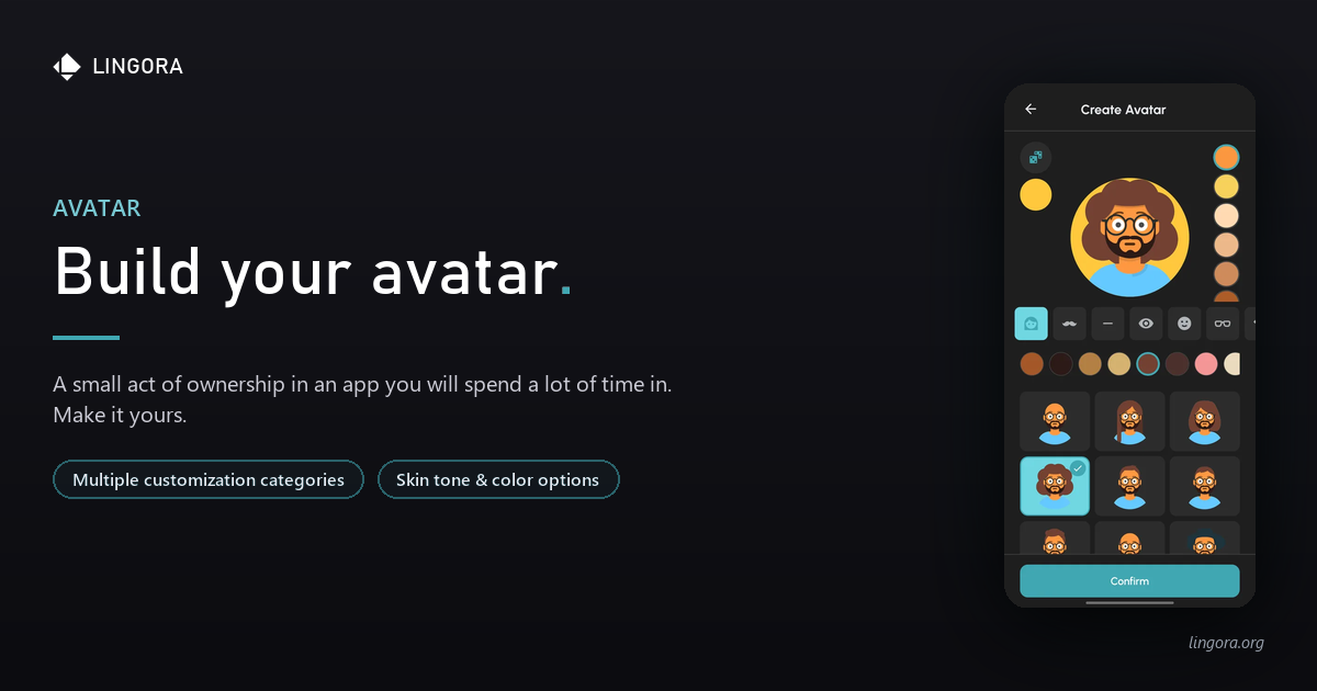 Build your avatar. — Lingora Japanese Language Learning App